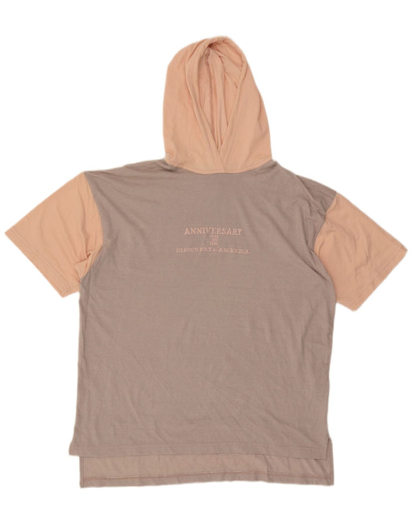 Camiseta masculina com capuz gráfico Gabriella Frattini Top XL cinza colorblock