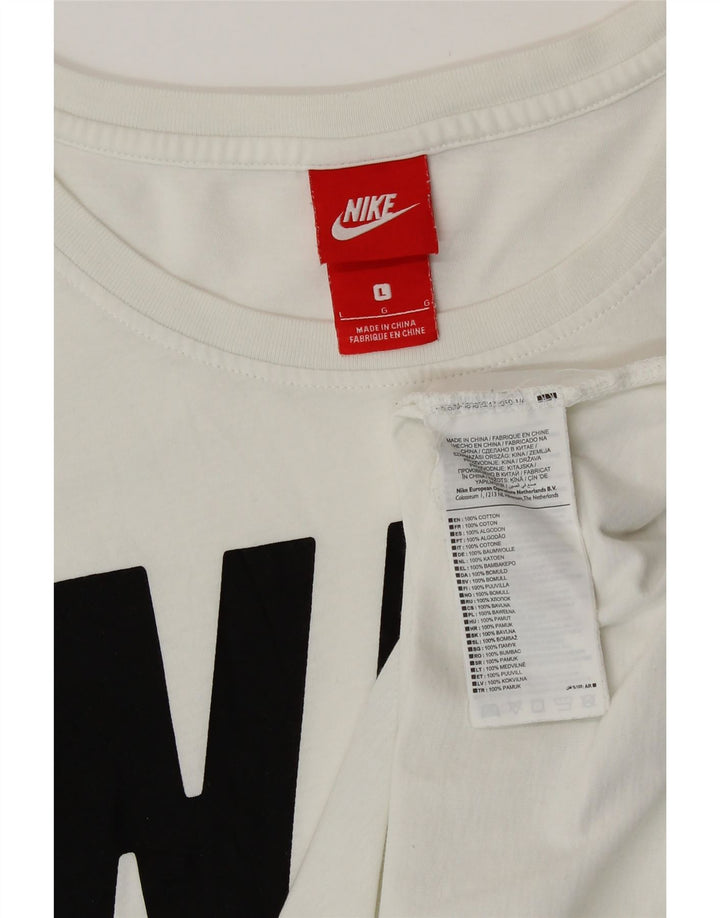 Camiseta gráfica feminina Nike UK 16 grande algodão branco