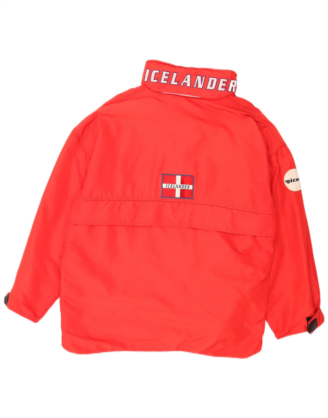 Jaqueta Anorak com capuz utilitário masculino vintage UK 40 grande poliamida vermelha