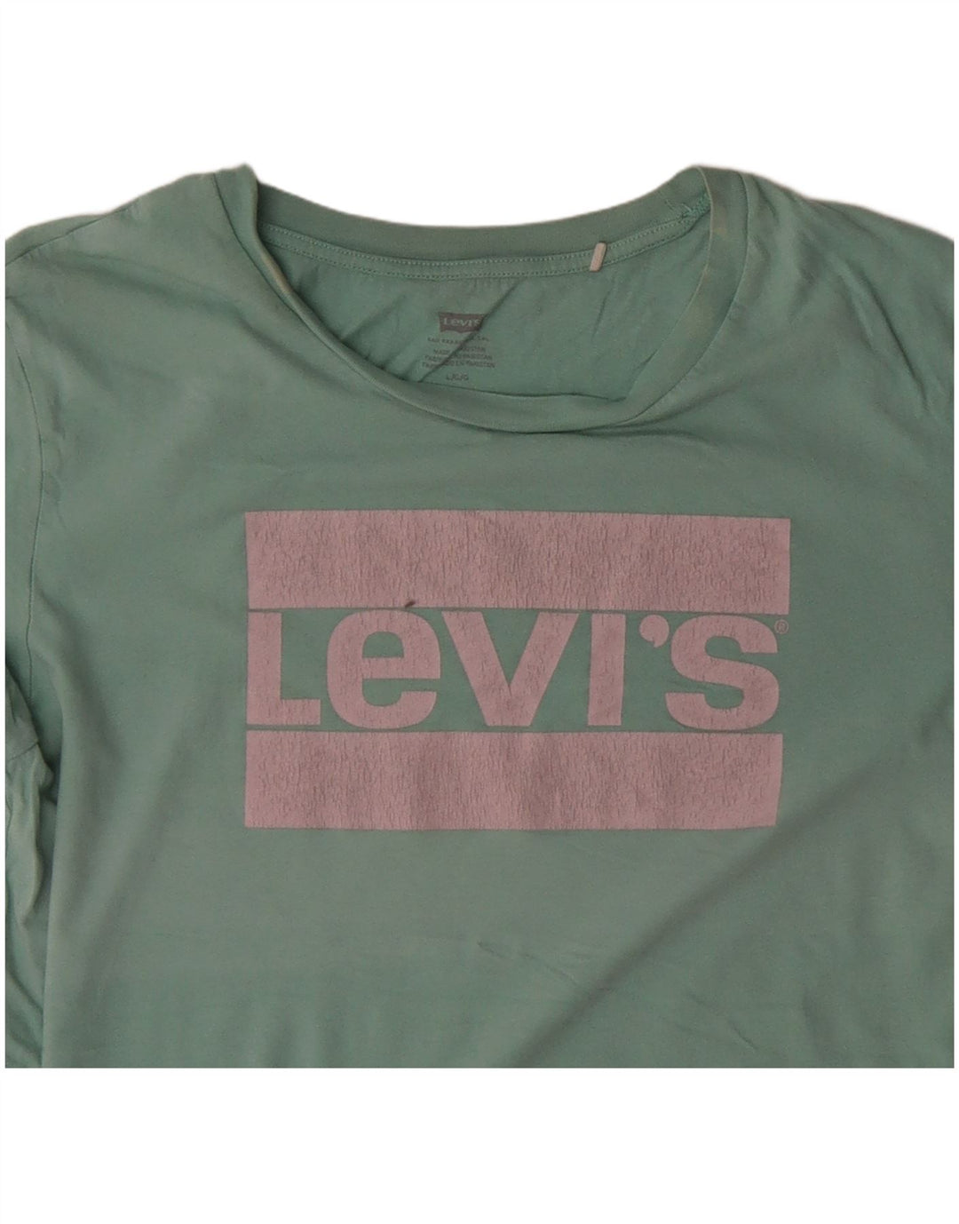 Camiseta feminina gráfica LEVI'S UK 16 grande algodão turquesa
