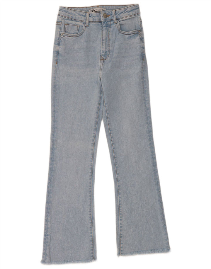 Zara Calça jeans feminina larga EU 34 2XS W24 L27 Azul