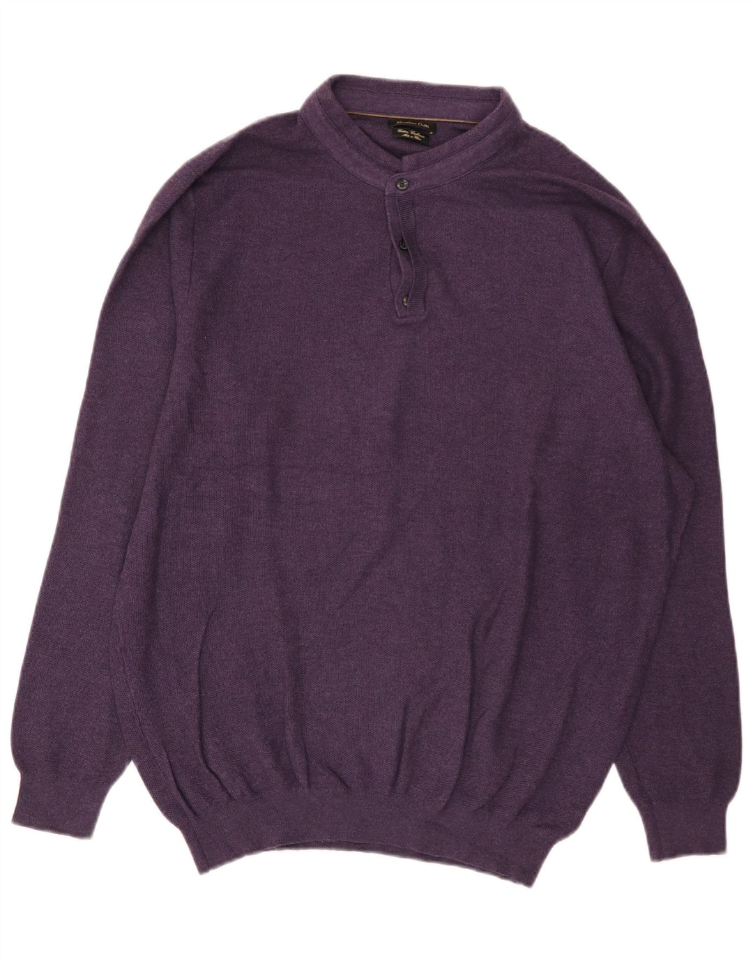 Suéter masculino Massimo Dutti com gola redonda e algodão roxo 2XL