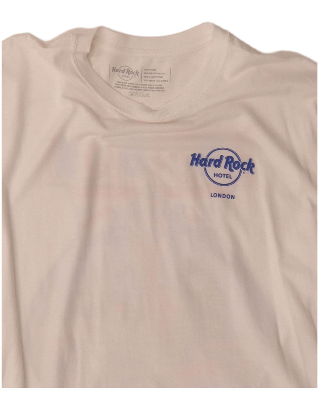 Camiseta masculina Hard Rock Hotel London com estampa gráfica de algodão branco médio
