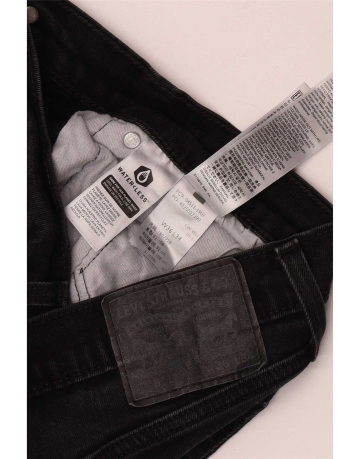 Levi's Masculino 511 Slim Jeans W36 L34 Algodão Preto
