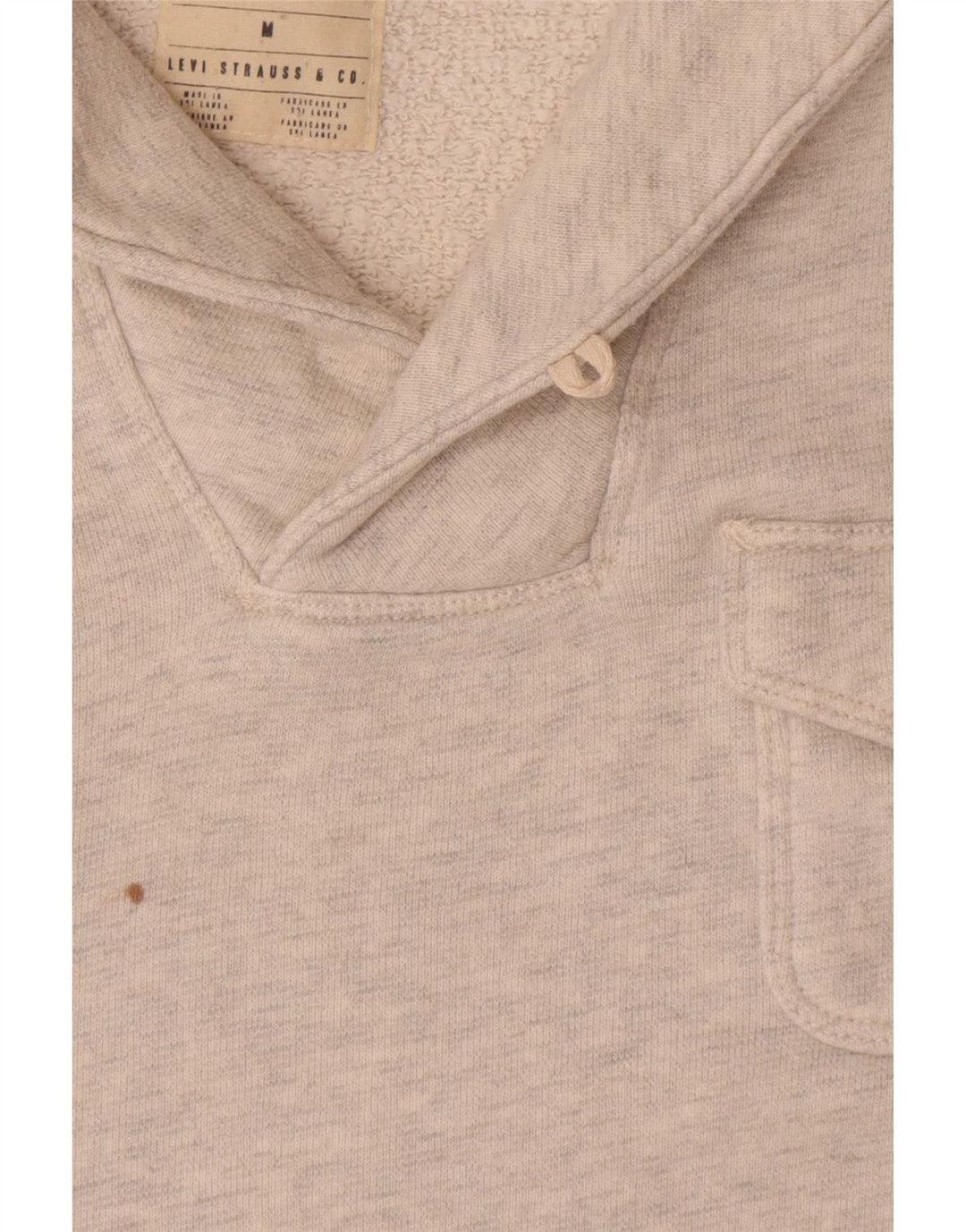 Suéter masculino Levi's com gola xale e algodão manchado cinza médio
