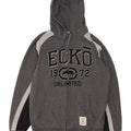 Suéter masculino com capuz e zíper gráfico Ecko Unltd poliéster cinza médio
