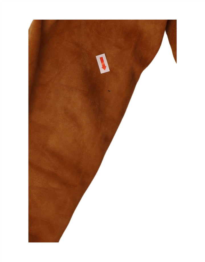 Jaqueta blazer feminina vintage de camurça com 2 botões Reino Unido 8 pequena bege