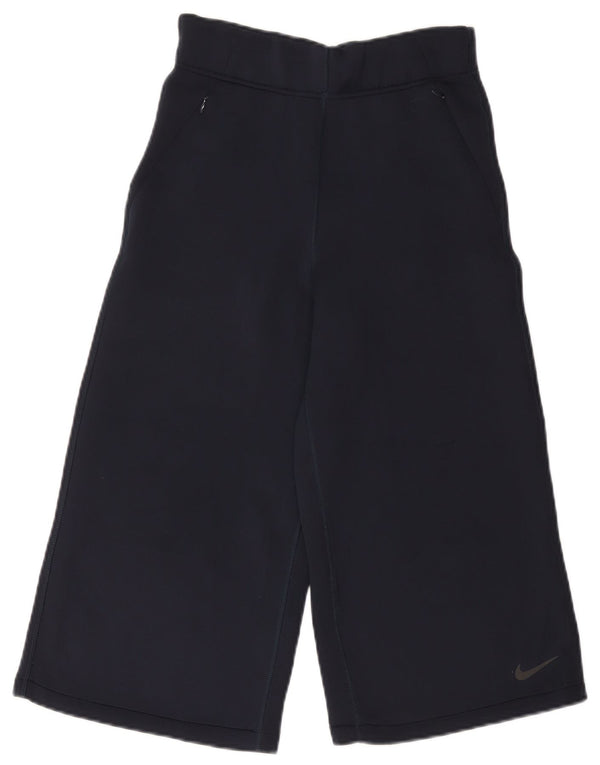 Calça de treino capri feminina de cintura alta Nike UK 6 XS azul marinho poliéster