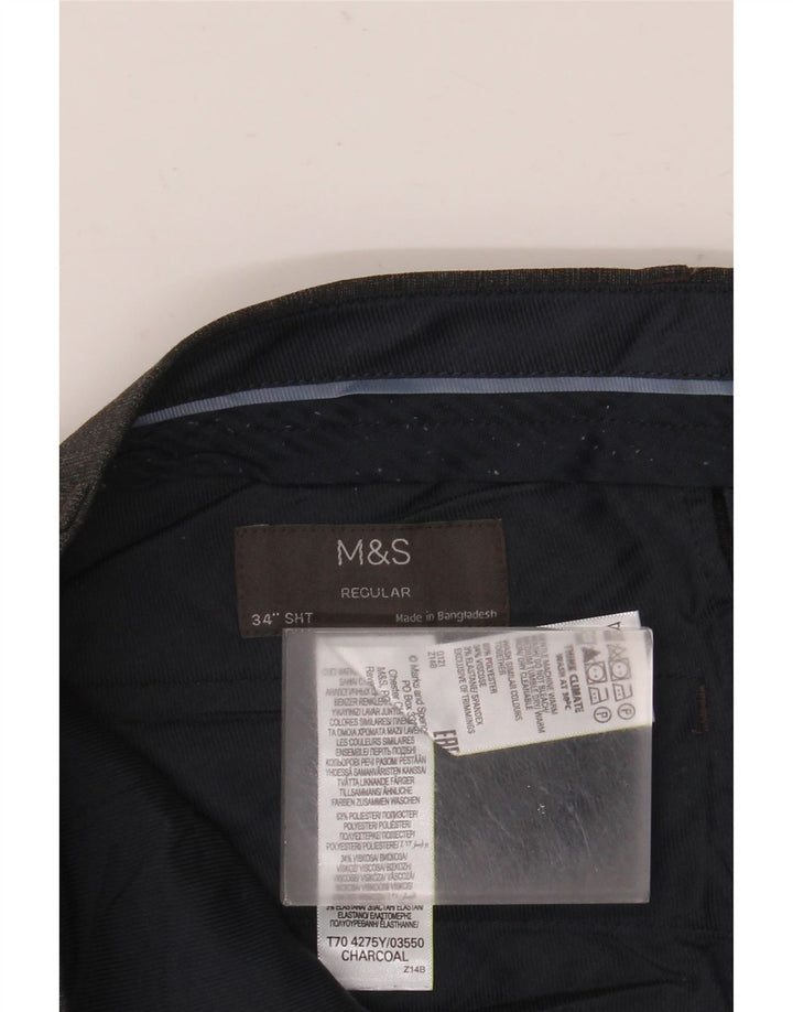 Calça Chino Masculina Marks & Spencer Regular Fit W34 L29 Cinza Poliéster