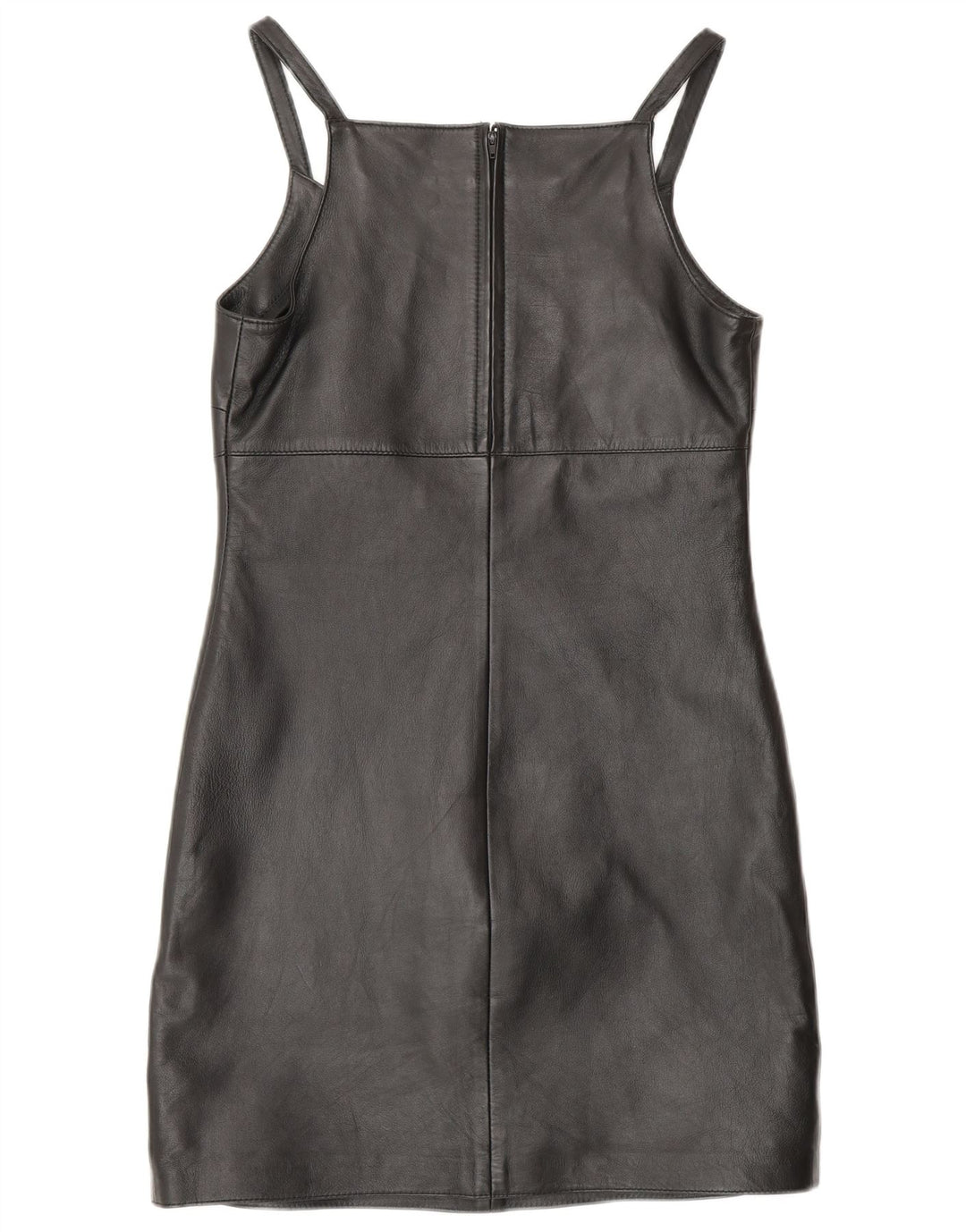 Vestido feminino MADDOX sem mangas com bainha de couro Reino Unido 10 pequeno couro preto