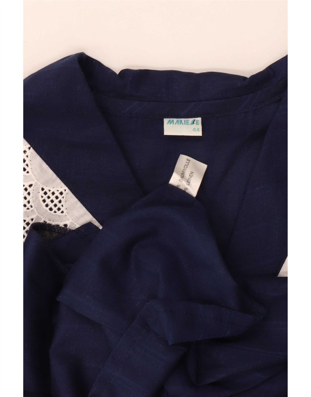 Blusa feminina vintage IT 44 listrada azul marinho médio