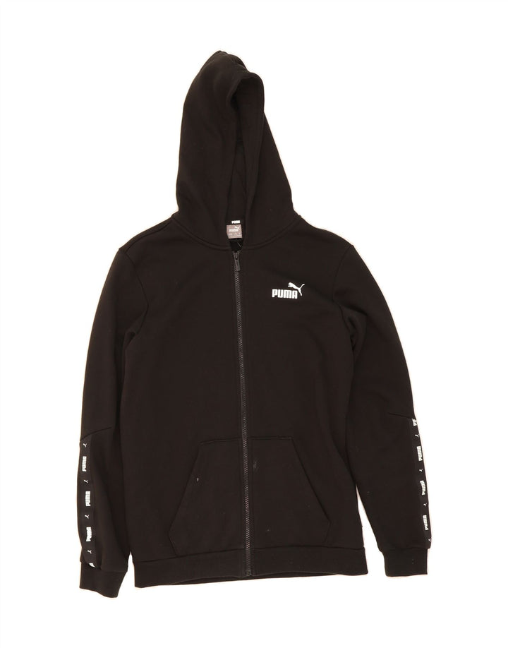 PUMA Boys Graphic Zip Hoodie Sweater 15-16 Years Black Cotton Vintage Puma and Second-Hand Puma from Messina Hembry 