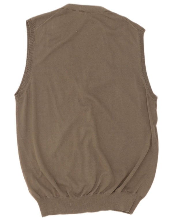 Suéter cardigã masculino sem mangas Fay IT 54 XL algodão cáqui