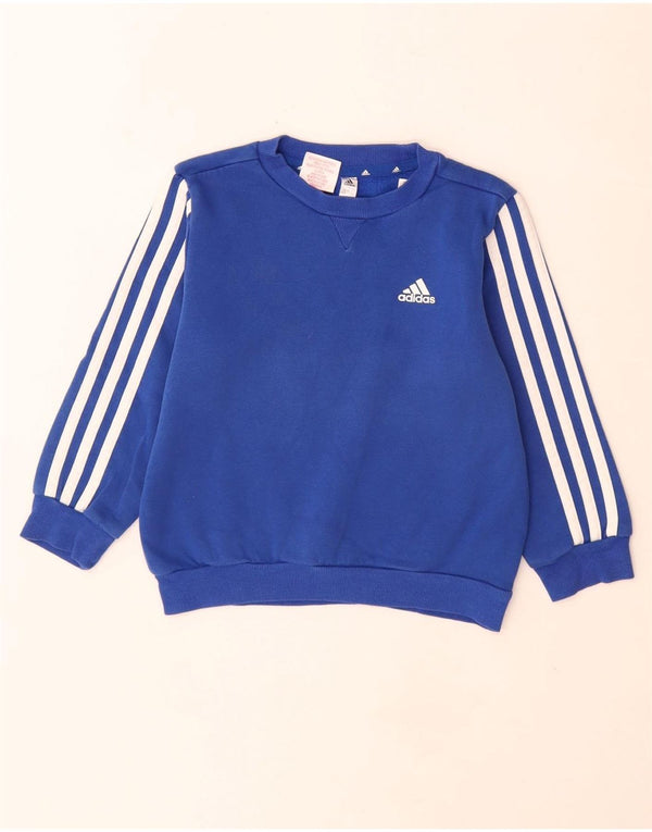 Adidas Meninos Suéter Jumper 6-7 Anos Azul Algodão