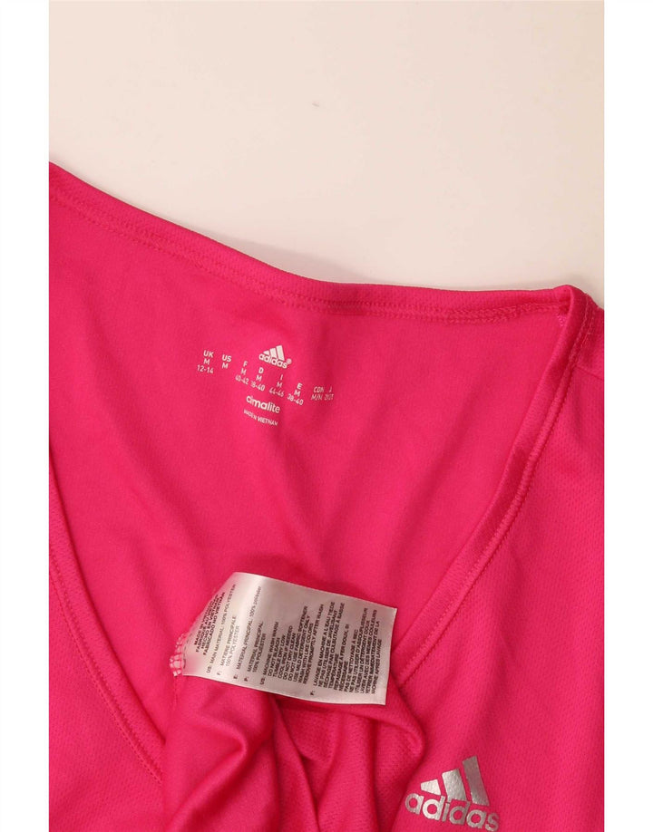 Camiseta Adidas Climalite Feminina Top UK 12/14 Médio Rosa Poliéster