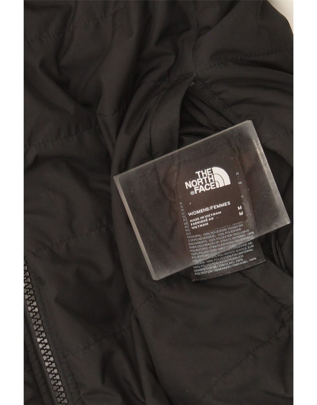 Jaqueta acolchoada reversível feminina The North Face UK 14 poliéster preto médio