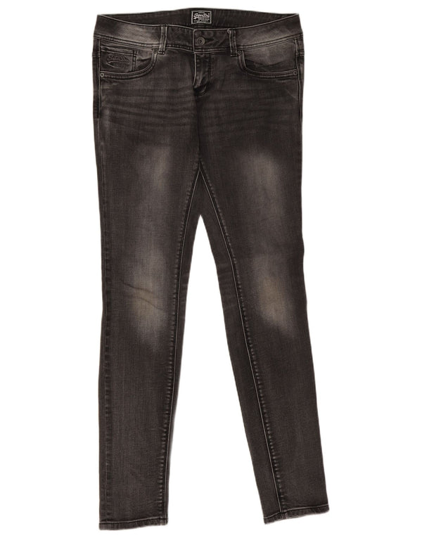 Calça jeans skinny feminina Superdry cintura baixa W30 L32 algodão cinza