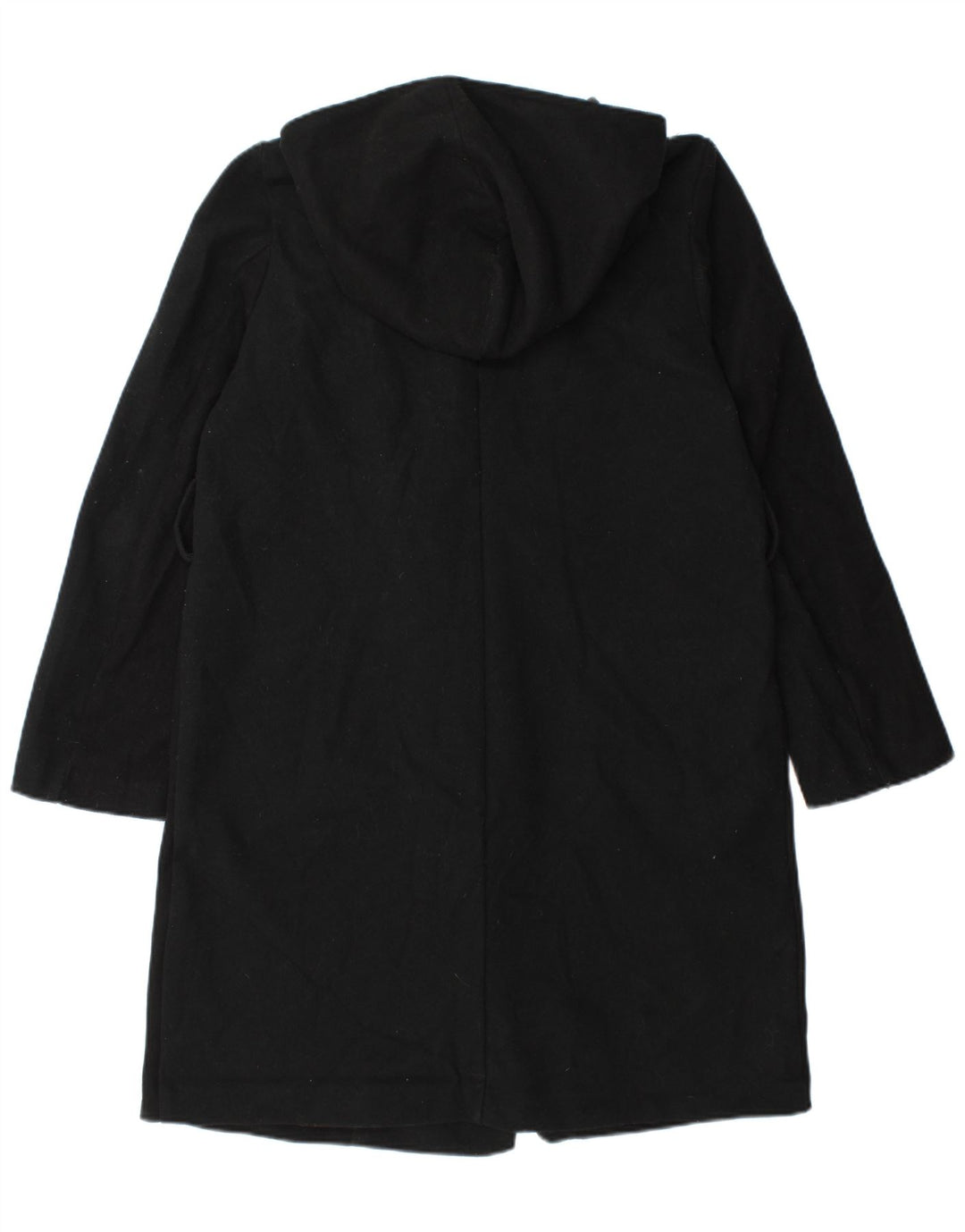 Casaco feminino Zara com capuz grande e trespassado duplo Reino Unido 10 pequeno preto