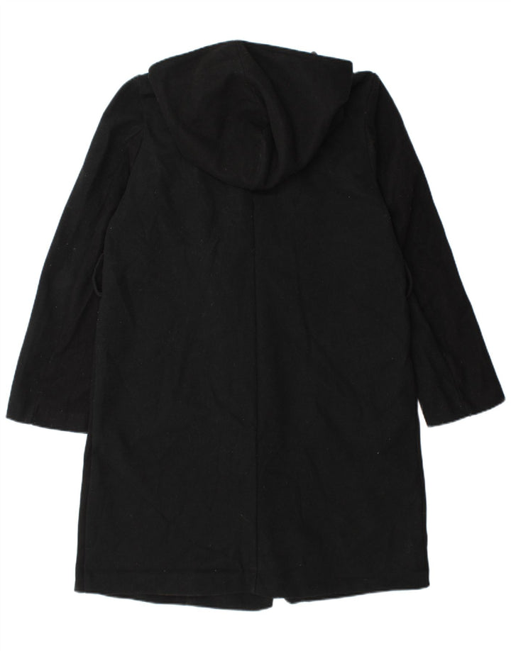 Casaco feminino Zara com capuz grande e trespassado duplo Reino Unido 10 pequeno preto