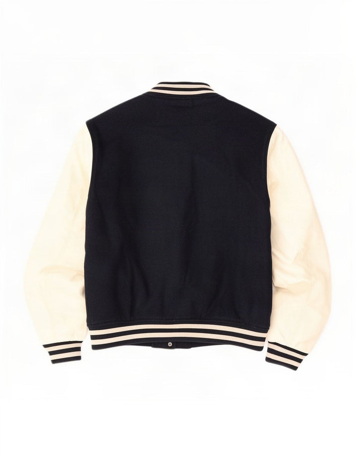 Jaqueta Superdry feminina oversized Varsity Reino Unido 16 grande bloco colorido azul marinho