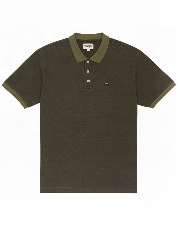Camisa polo masculina Wrangler grande algodão listrado cáqui