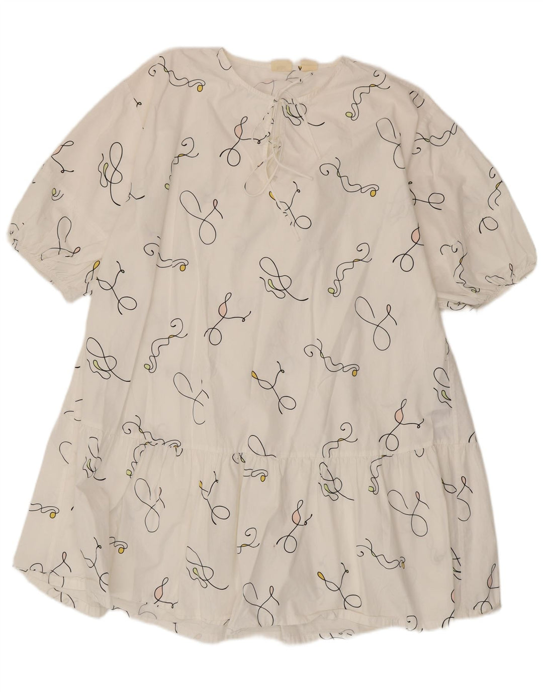 Vestido Levi's Feminino Abstrato Padrão Oversized Tenda Reino Unido 14 Médio Branco