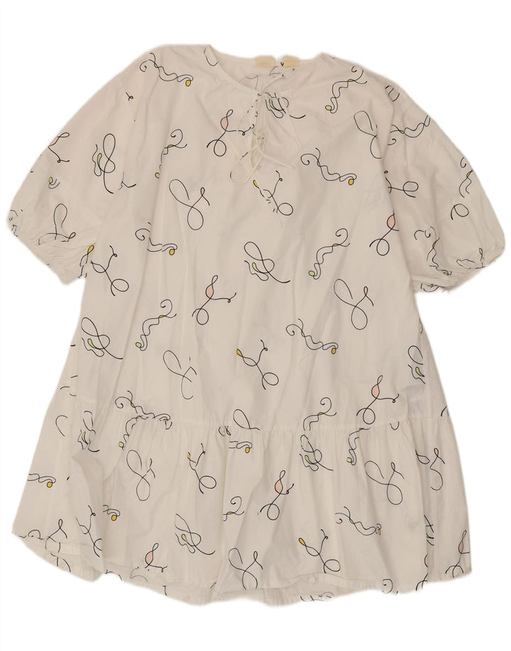 Vestido Levi's Feminino Abstrato Padrão Oversized Tenda Reino Unido 14 Médio Branco