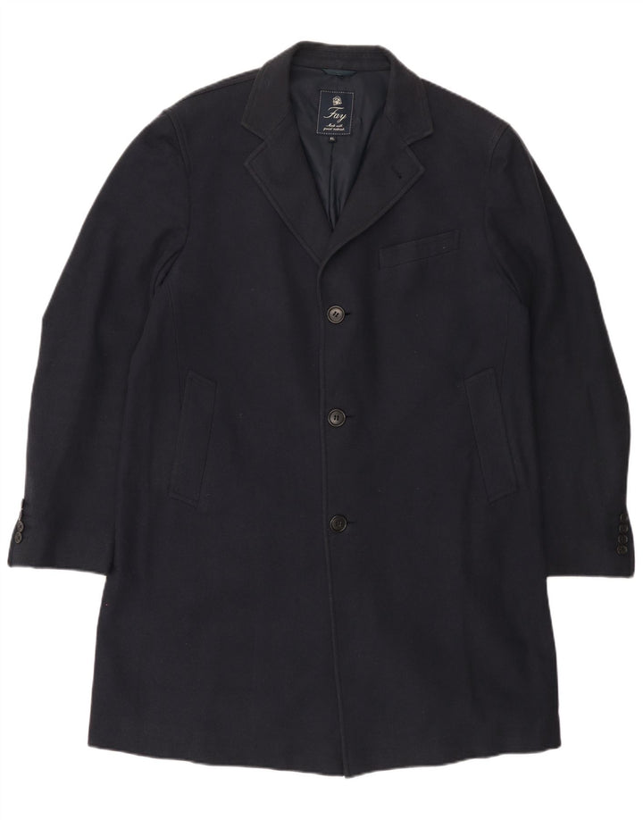 Sobretudo feminino FAY UK 18 XL azul marinho algodão espinha de peixe