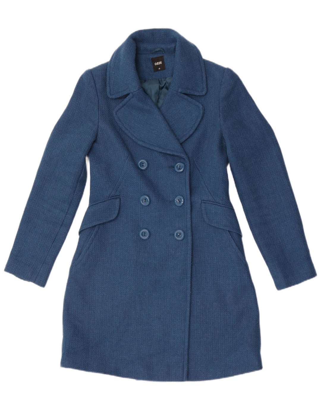 Casaco feminino Oasis com peito duplo UK 6 XS azul poliéster