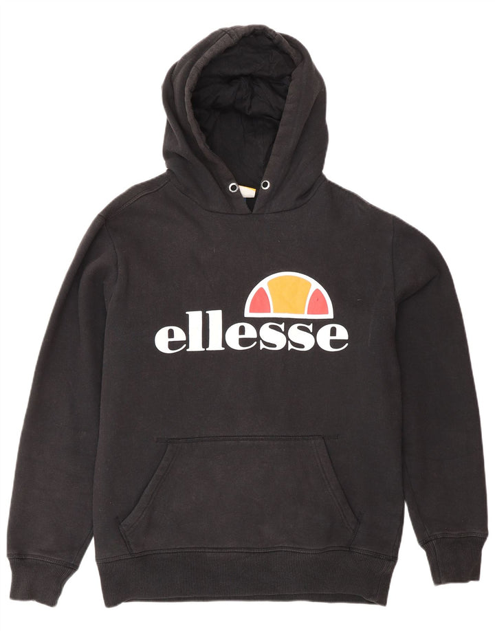 ELLESSE moletom com capuz gráfico masculino médio algodão preto