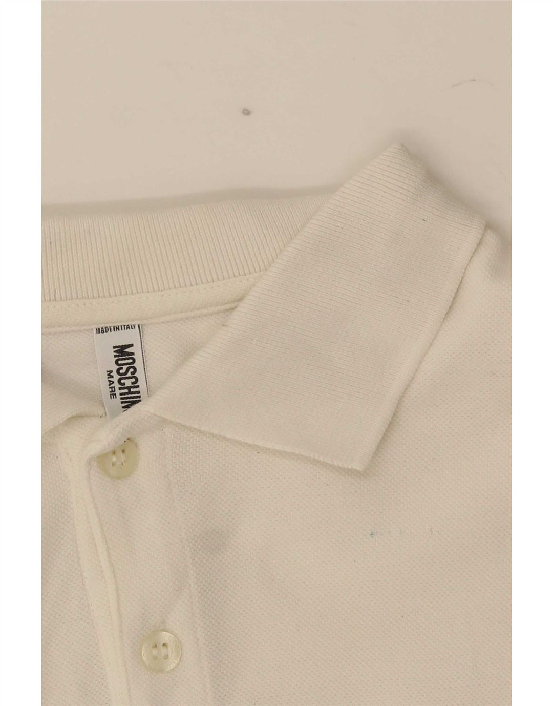Camisa polo masculina Moschino de algodão branco médio
