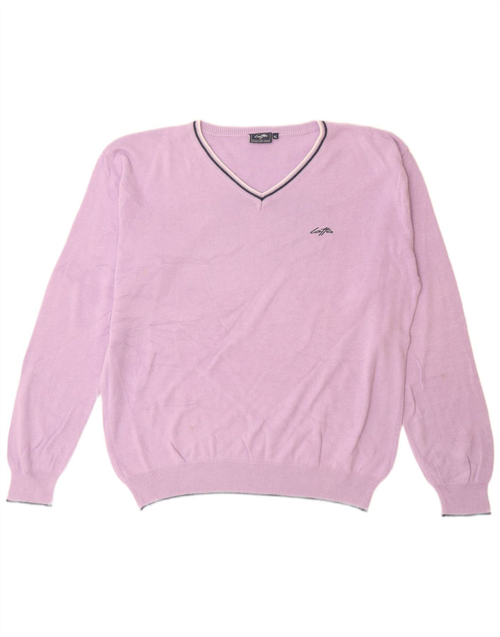 Suéter masculino Lotto com decote em V XL algodão roxo
