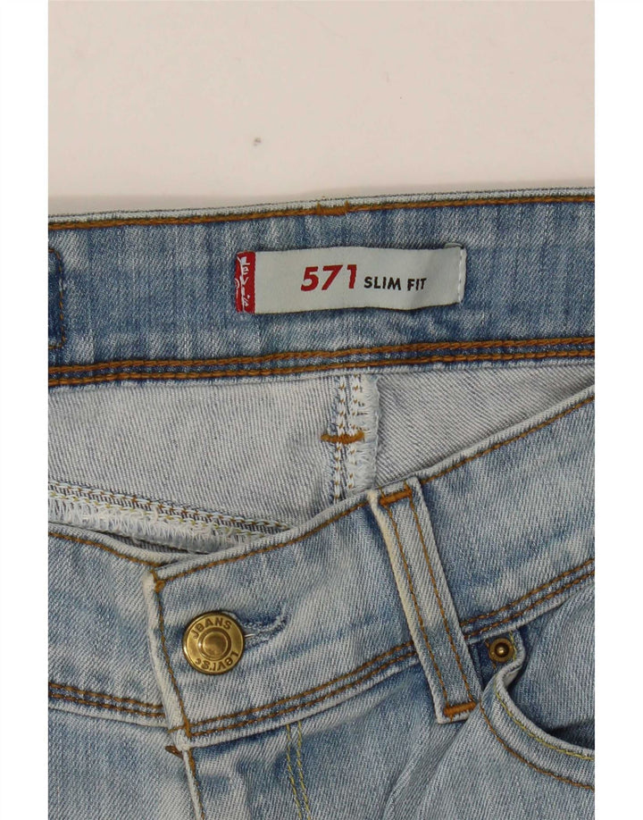 Calça jeans feminina Levi's 571 Slim W31 L34 azul algodão