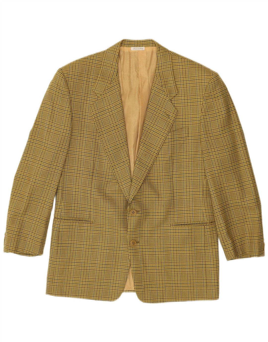 Jaqueta blazer masculina Pal Zileri com 2 botões IT 50 Houndstooth verde grande