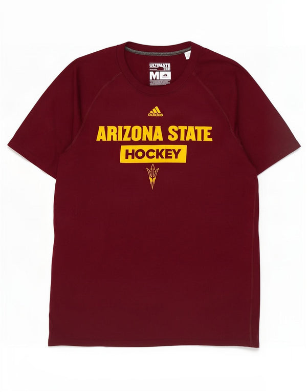 Adidas Mens Arizona State Hockey Graphic T-Shirt Top Medium Burgundy