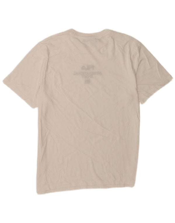 Fila Mens Graphic T-Shirt Top Médio Algodão Branco