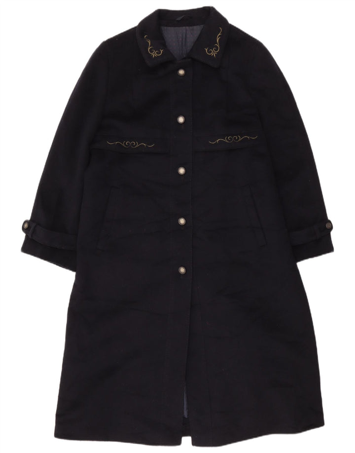Sobretudo feminino Pischl UK 14 lã azul marinho médio
