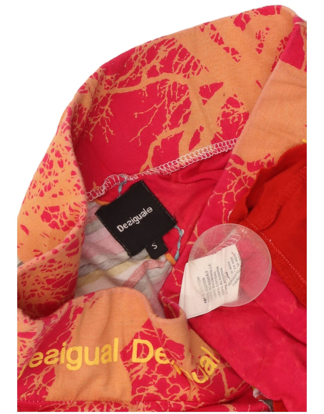 Desigual saia feminina gráfica linha A pequena W28 algodão floral rosa