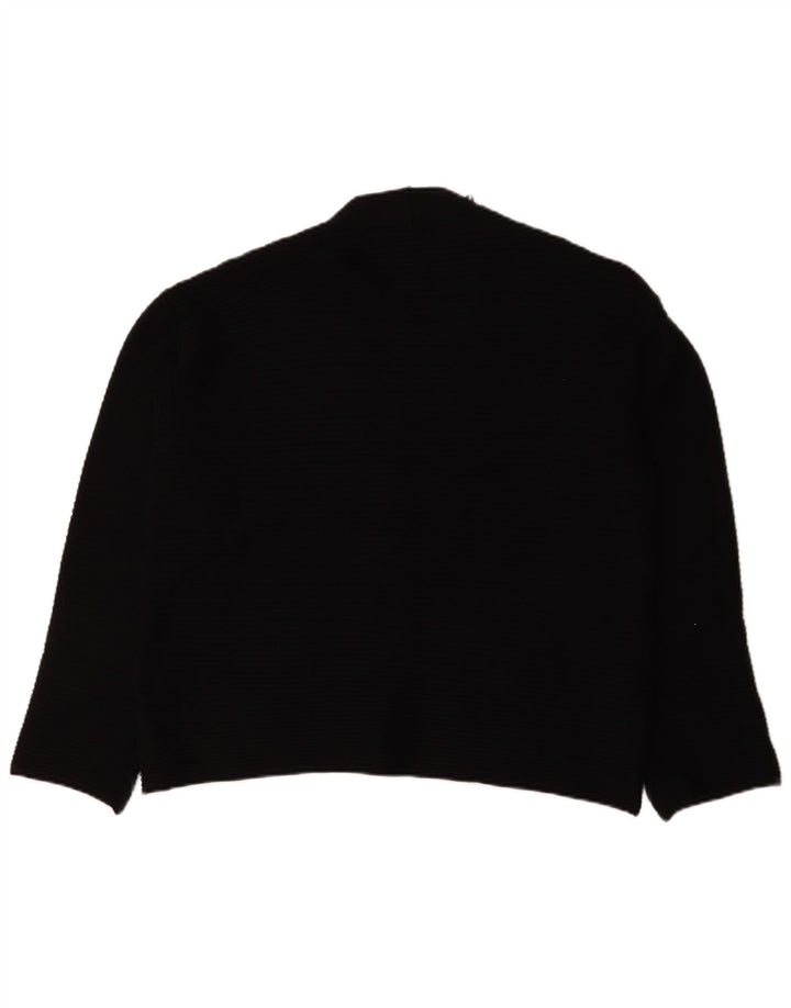 Suéter cardigã feminino grande Zara Reino Unido 10 viscose preta pequena