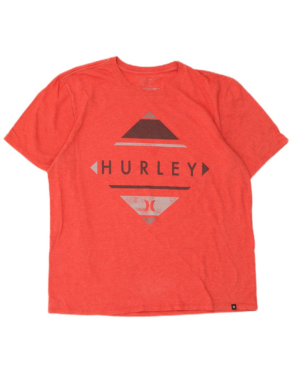 Camiseta masculina Hurley com estampa gráfica grande poliéster vermelho