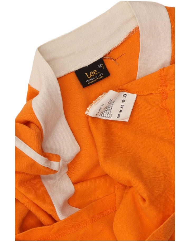 Camiseta feminina com estampa cropped LEE Reino Unido 12 algodão laranja médio