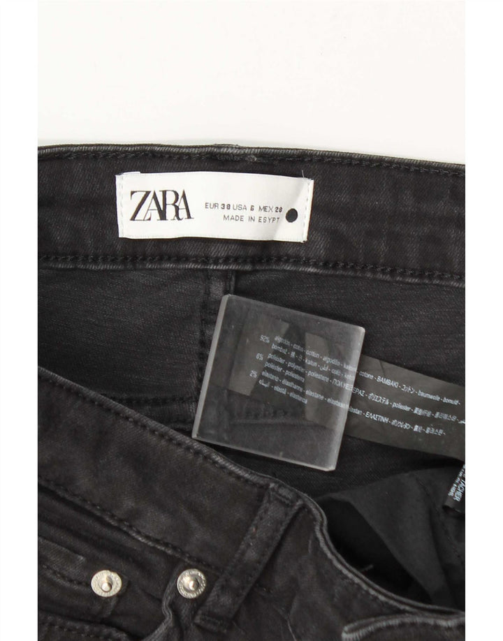 Zara Jeans feminino queimado EU 38 pequeno W28 L31 algodão cinza
