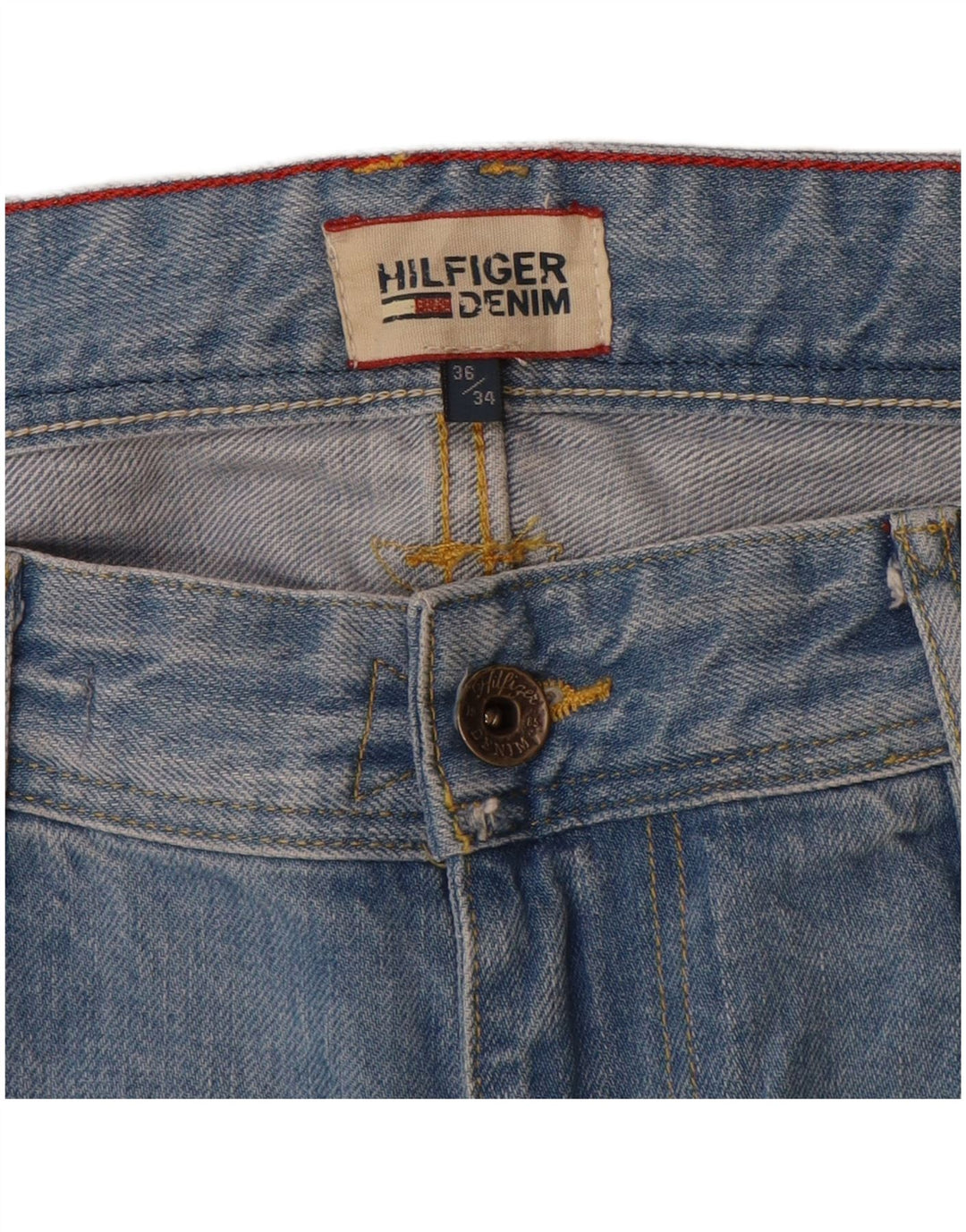 Tommy Hilfiger Masculino Slim Jeans W36 L34 Azul Algodão