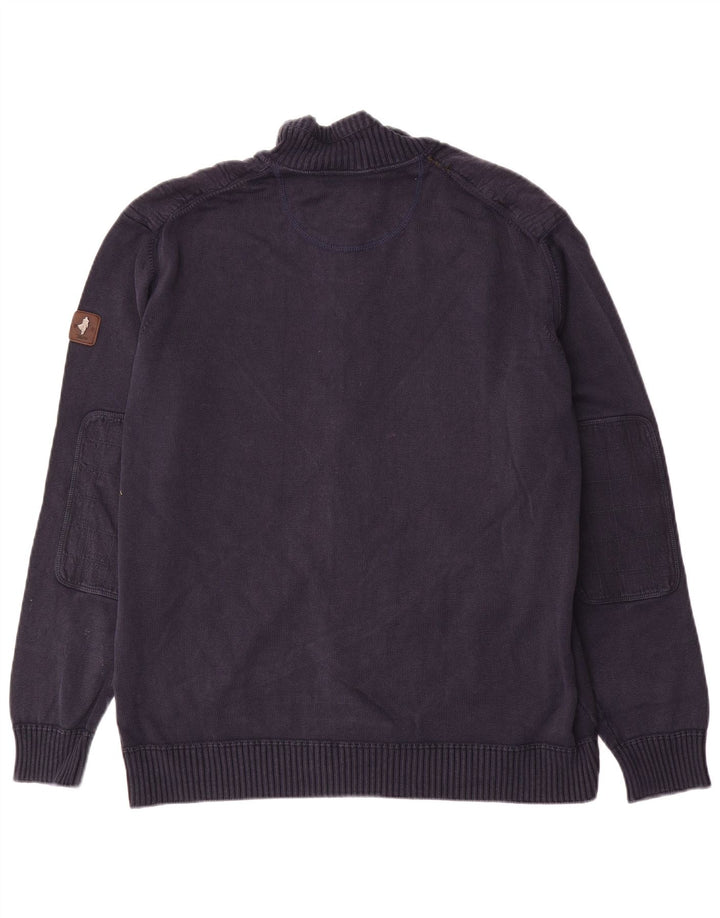 Suéter cardigã masculino Marlboro Classics com zíper completo 2XL azul marinho