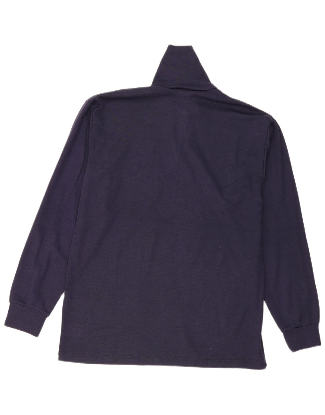 Suéter masculino vintage com gola e zíper IT 50 lã azul marinho médio