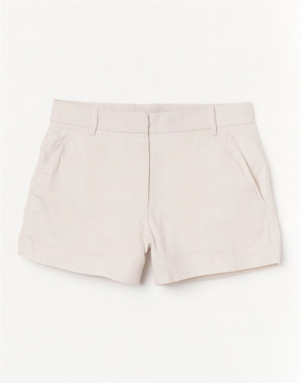 Shorts Chino feminino Abercrombie & Fitch EUA 4 pequeno W27 linho branco
