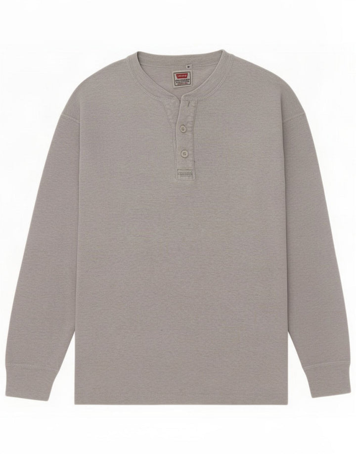 Top masculino Levi's manga comprida cinza médio algodão