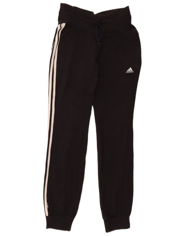 Adidas Womens Tracksuit Calças Joggers UK 10 Pequeno Algodão Preto