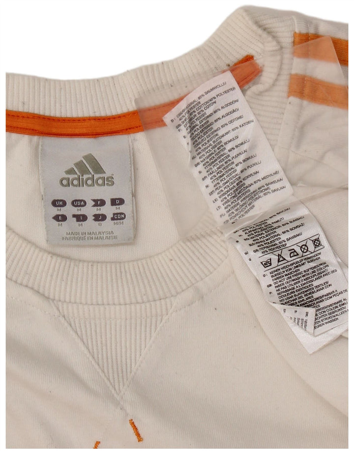 ADIDAS Mens Graphic Sweatshirt Jumper Médio Off White Colourblock Algodão