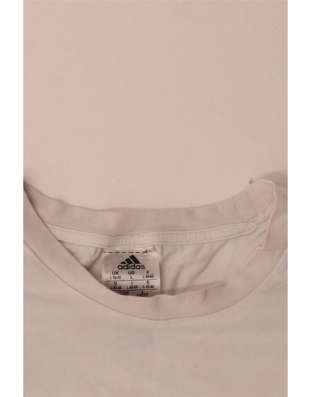 Top feminino Adidas manga comprida UK 16/18 grande algodão branco